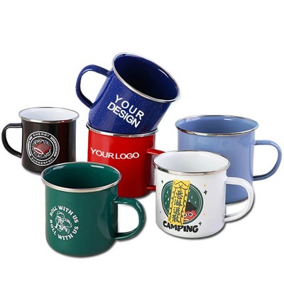 12oz Enamel Camping Mugs Campfire Coffee Mug with Handle