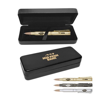 Deluxe Brass Ballpoint Pen Box Set