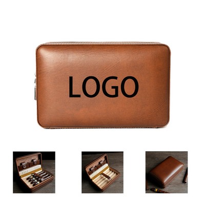 Cowhide&Solid Wood Cigar Moisturizing Storage Box