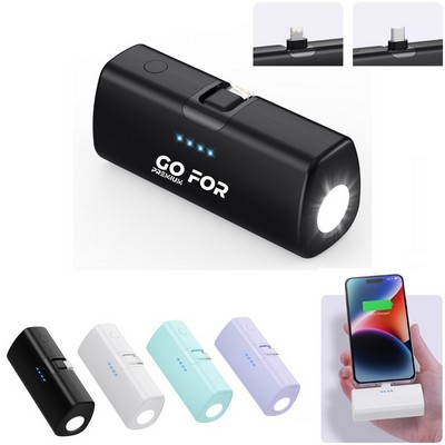 2 in 1 Portable Power Bank with Flishlight-5,000mAh