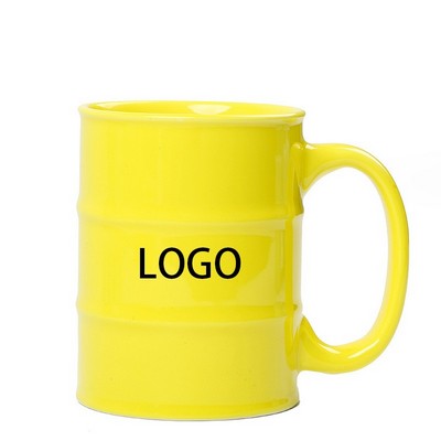 17oz Oil Barrel Shape Ceramic Water Mug