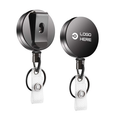 Retractable Badge Reel Metal ID Badge Holder Keychain