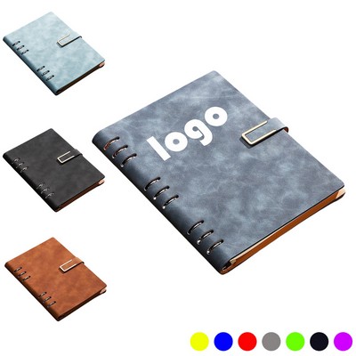 A5 PU Leather Rings Binder Notebook Gift Set Executive Journal Business Gift Box with Pen