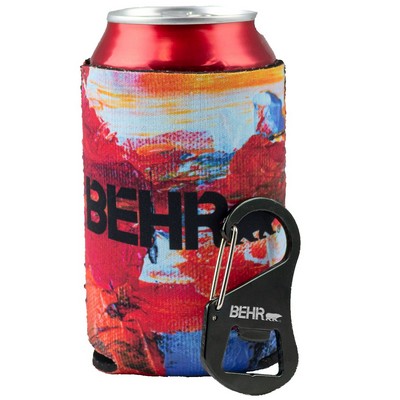 Pocket-Sized Event Kit with Bottle Opener & Full-Color Can Cooler
