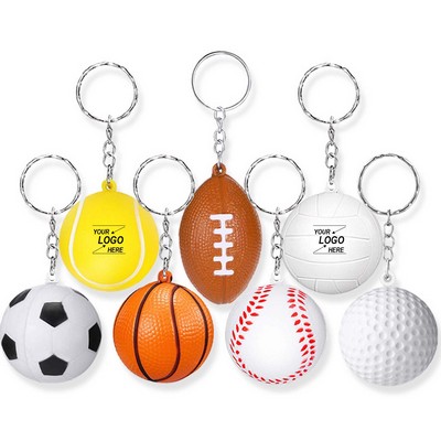 Mini Foam Tennis Baseball Volleyball Key Chains