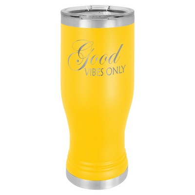 Polar Camel Yellow 20 oz. Pilsner with Clear Lid