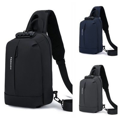 Lock Leather Executive Sling Secure Crossbody Bag
