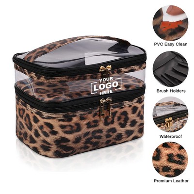 Double-layer Cosmetic Bag Travel Makeup Bag Makeup Bags Cosmetics Cases Portable Waterproof Foldable