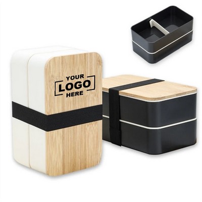 Bento Box Lunch Container Microwavable Food Storage Wood