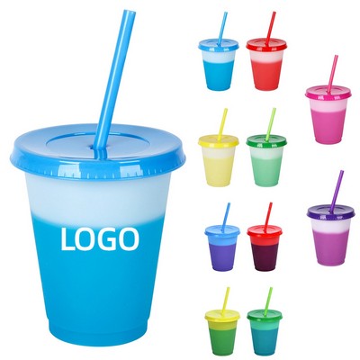 16Oz Reusable PP Plastic Color Changing Cold Drink Cup