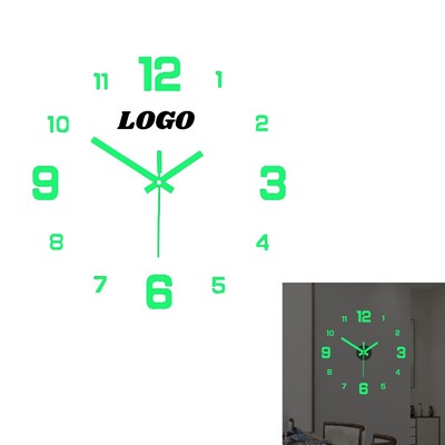 Glow In The Dark Wall Clock No Drill Silent