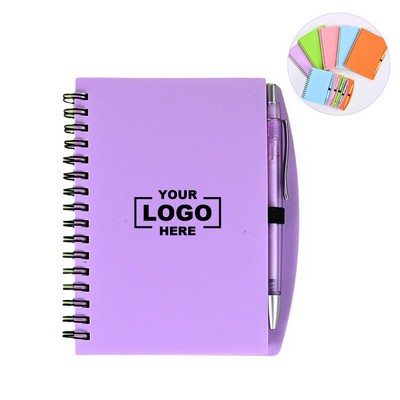 A6 Colorful Spiral Ruled Journal with Pen