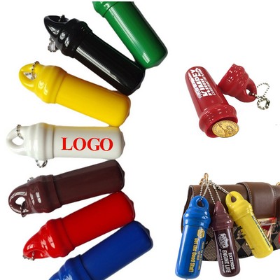 Floating Keychain with Water Resistant Lightweight Plastic Cash Container