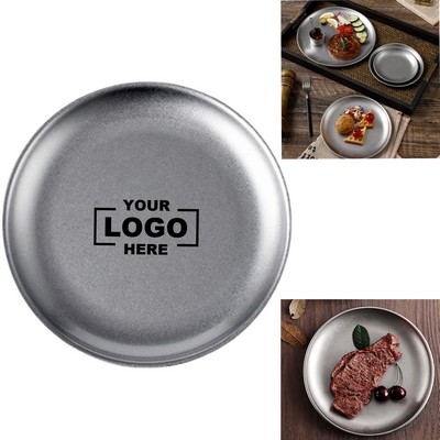 12" Sturdy Round Metal Dining Plate