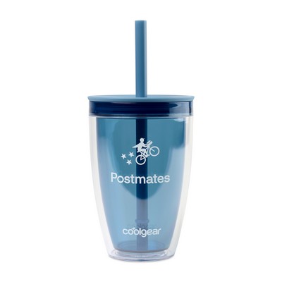 Cool Gear® Oasis Straw Bottle - 14 Oz. - Elemental Blue