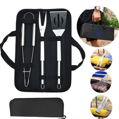 Customized Outdoor Spatula Fork Tongs 3-piece Grilling Gifts