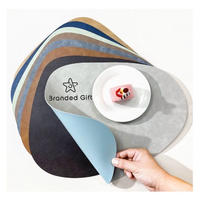 Teardrop Shape Leather Double-Sided Non-Slip Placemat
