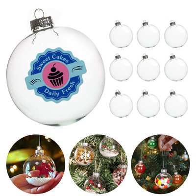 3" Capped Fillable Plastic Christmas Ball Ornaments