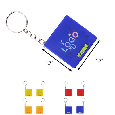 Square Level Measuring Tape Keychain