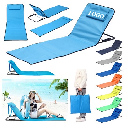 Compact Folding Beach Chair with Adjustable Backrest