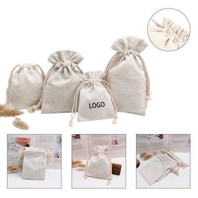 Natural Cotton & Linen Drawstring Pouch