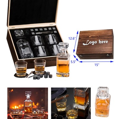 Whiskey Gift Set for Men with Stones and Box