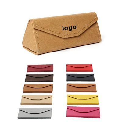 Water-Washed Cowhide Paper Glasses Case