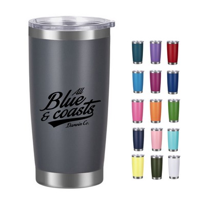 20oz Stainless Steel Tumbler with Clear Lid
