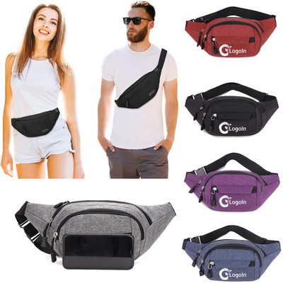 Sports Fanny Pack for Men Women Waist Bag with 3 Pockets