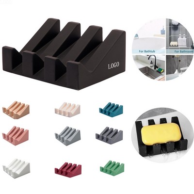 Silicone Soap Dish Suction Cup Drain Holder