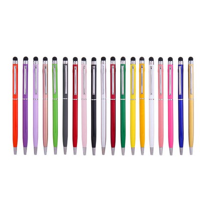 Multicolor Metal Stylus Pens Dual Purpose for Writing Touchscreen Use