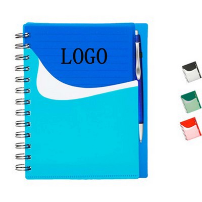 Dual-Pocket Spiral-Bound Cardstock Branding Notebook System