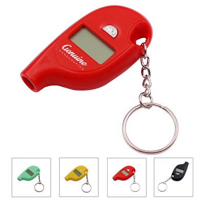 LCD Display Tire Pressure Gauge with Keychain