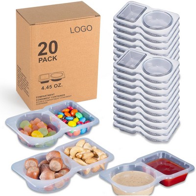 20 Sets Disposable Condiment Container with Lid