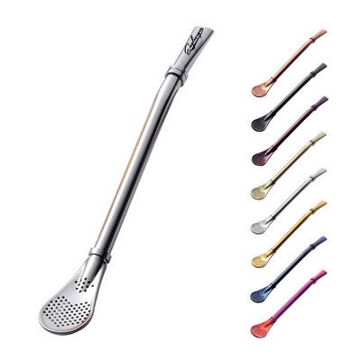 Stainless Steel Straw with Filter Spoon