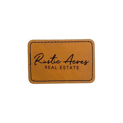 3" x 2" Rectangular Iron-on Leatherette Patch