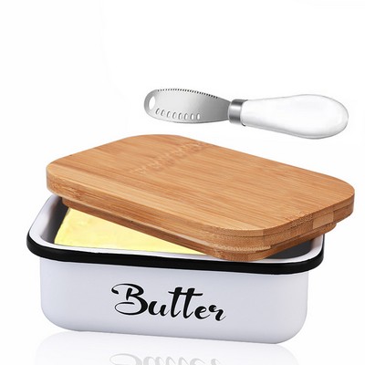 Rectangular Butter Storage Box with Built-in Cutter