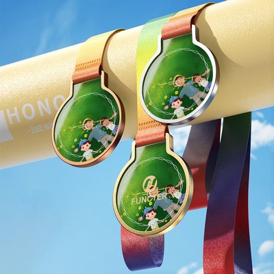 Round Crystal Zinc Alloy Award Medals Place Trophies For Competitions