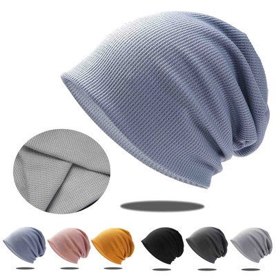 Slouchy Beanie For Women Men Soft Hat Double Layer Windproof Skull Cap