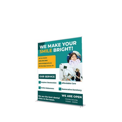 60"W x 39"H Ultimate Retractable Banner Kit (Package)-(No-Curl Hybrid Media) Printed in USA