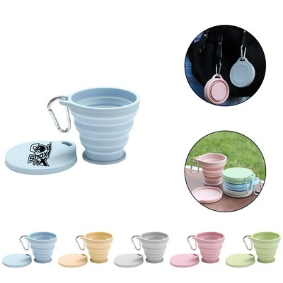 MOQ 20 Foldable Silicone Outdoor Travel Cup With Key Chain