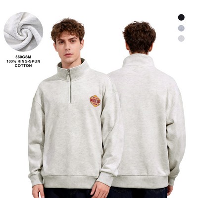 Unisex 360GSM Cotton Quarter Zip Sweatshirt