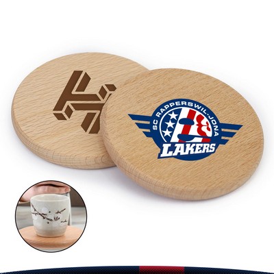 Faylen Beech Wood Round Coaster