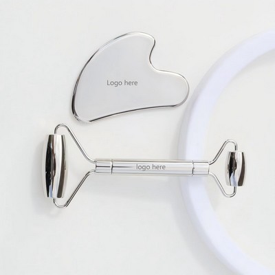 Stainless Steel Facial Roller and Gua Sha Set