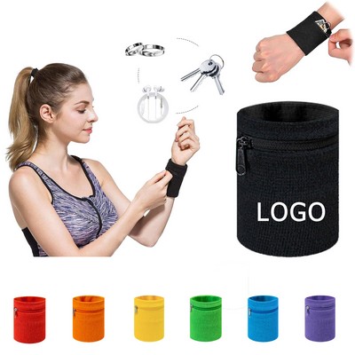 Zipper Sports Wristband with Pouch