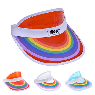 Clear Rainbow PVC Sun Visor