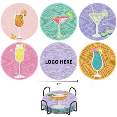 6pcs Diamond Art Coasters with Display Stand