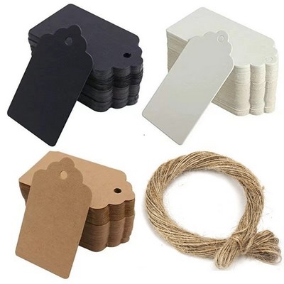 100pcs Kraft Paper Blank Gift Tags with 20m Jute String for Cards and Bookmarks