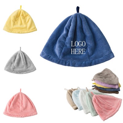 Custom Ladies Warm Coral Fleece Quick-Dry Hair Turban