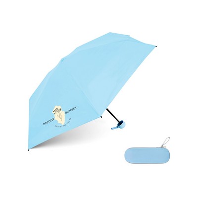 Sun & Rain Travel Umbrella with Portable Case (Full Color)